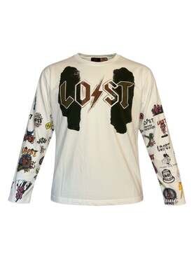 Lost Intricacy Logo-Print Long Sleeve T-Shirt